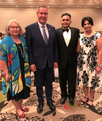 Lieutenant General Governor of Saskatchewan Russ with wife Donna Mirasty attended the Rockin' For Research Dinner and Dance in Regina September 15 with Dr Bhanu and Mrs Prasad